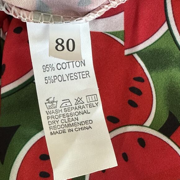 Fayimei Baby Girl Set | 12–18M (80)| Red Ruffle‎ Top & Watermelon Bloomers - Picture 4 of 7